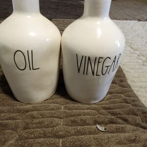 Rae Dunn Cream Oil and Vinegar Vases